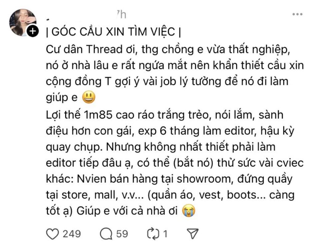 Tìm việc trên Threads chỉ với một vài dòng tin